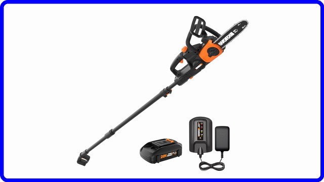 Worx WG323 cordless pole saw with extension pole