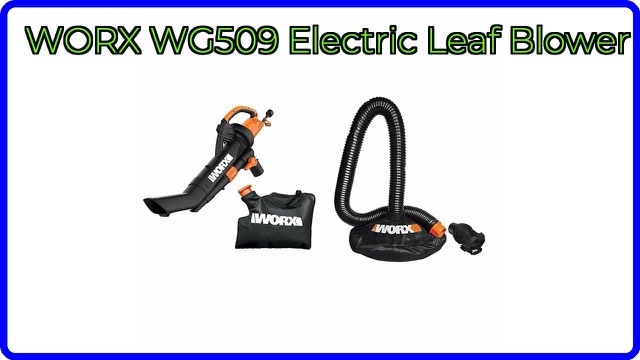 WORX WG509 TRIVAC electric leaf blower with collection bag