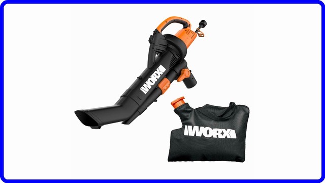 Worx WG509 TRIVAC electric leaf blower with collection bag