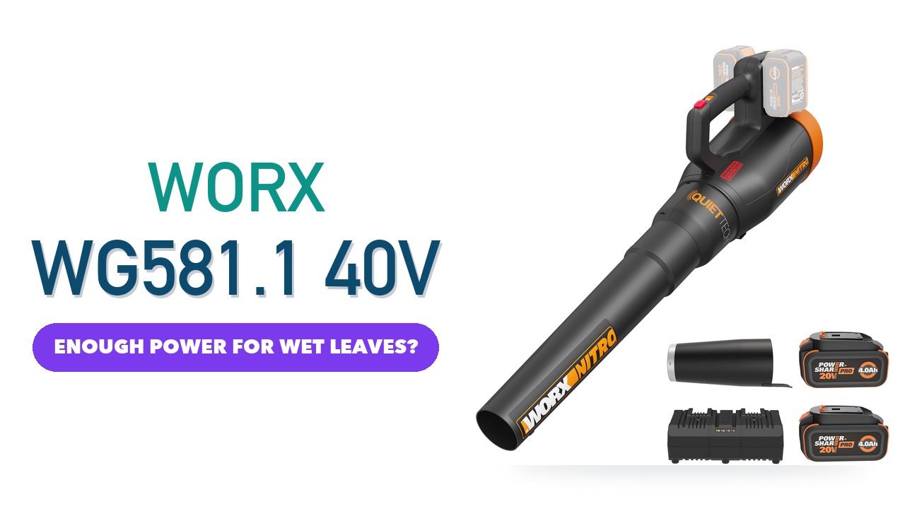 WORX WG581.1 40V cordless leaf blower in black and orange