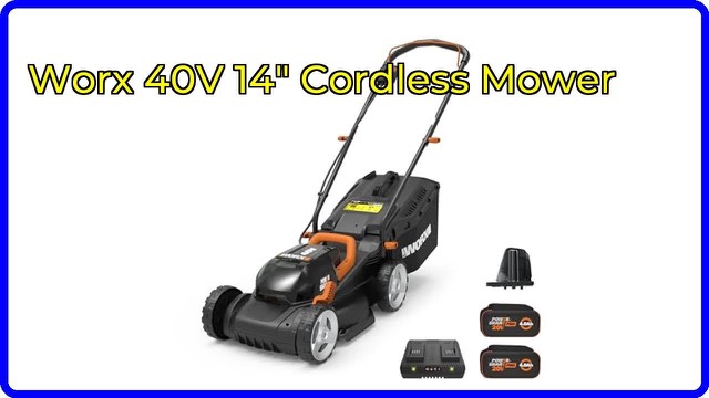 WORX WG779 cordless 14-inch lawn mower with collection bag