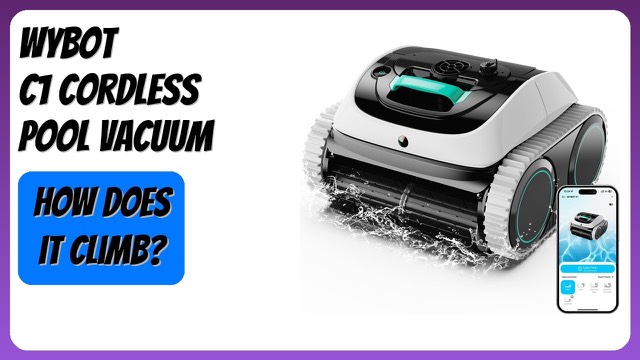 WYBOT C1 cordless robotic pool cleaner in grey and white