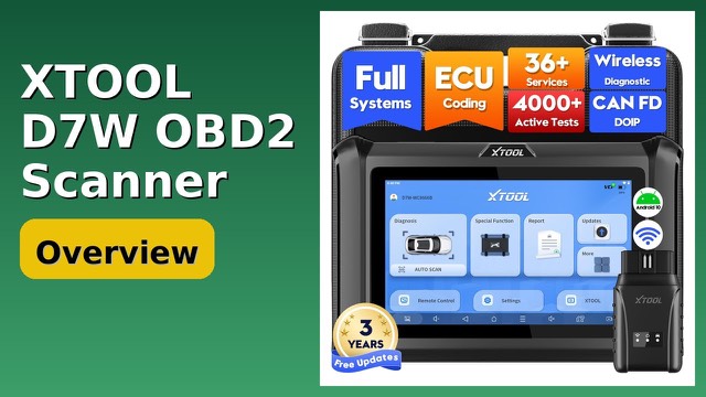 XTOOL D7W wireless OBD2 diagnostic scanner tablet