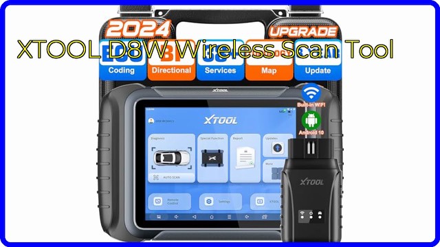 XTOOL D8W wireless OBD2 diagnostic scan tool with tablet and connector
