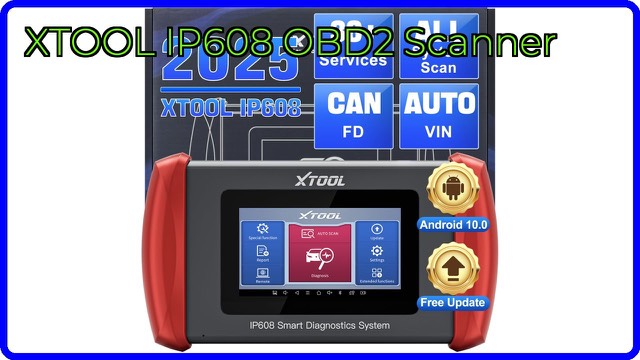 XTOOL IP608 handheld OBD2 diagnostic scanner with 5-inch screen