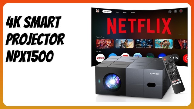YOWHICK portable smart projector with lens and vents