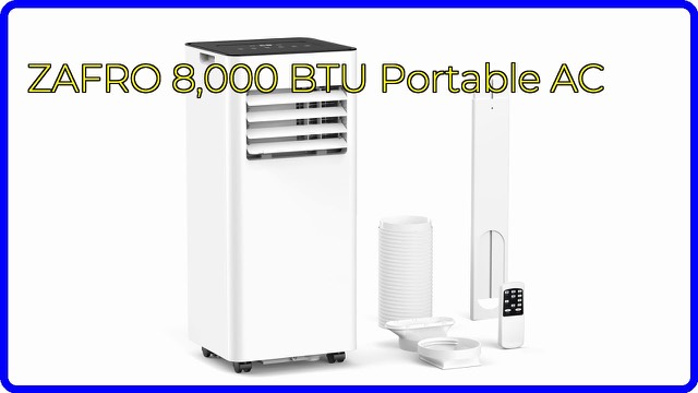 ZAFRO white 8,000 BTU portable air conditioner with remote control