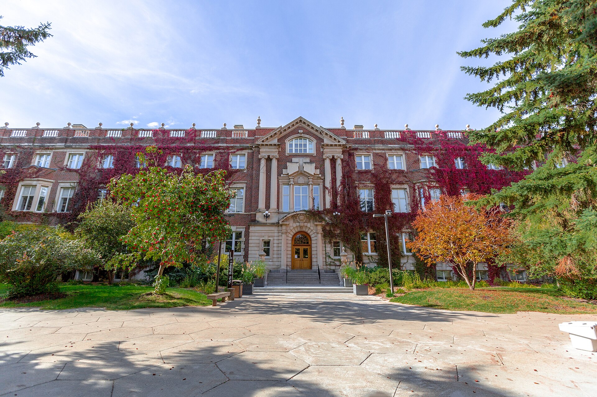 The ivy-covered Arts Building at the University of Alberta in autumn