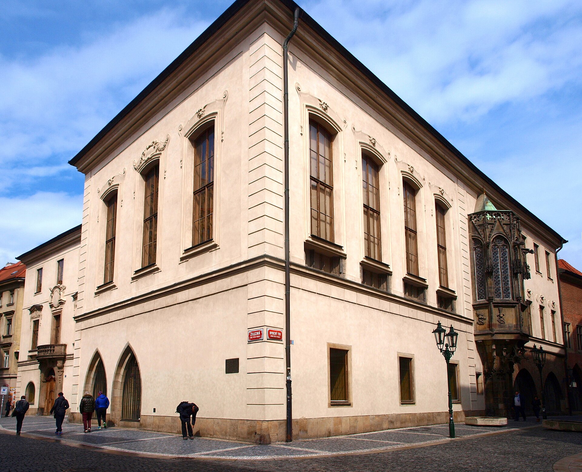 The Carolinum, historic seat of Charles University in Prague, with its Gothic oriel window