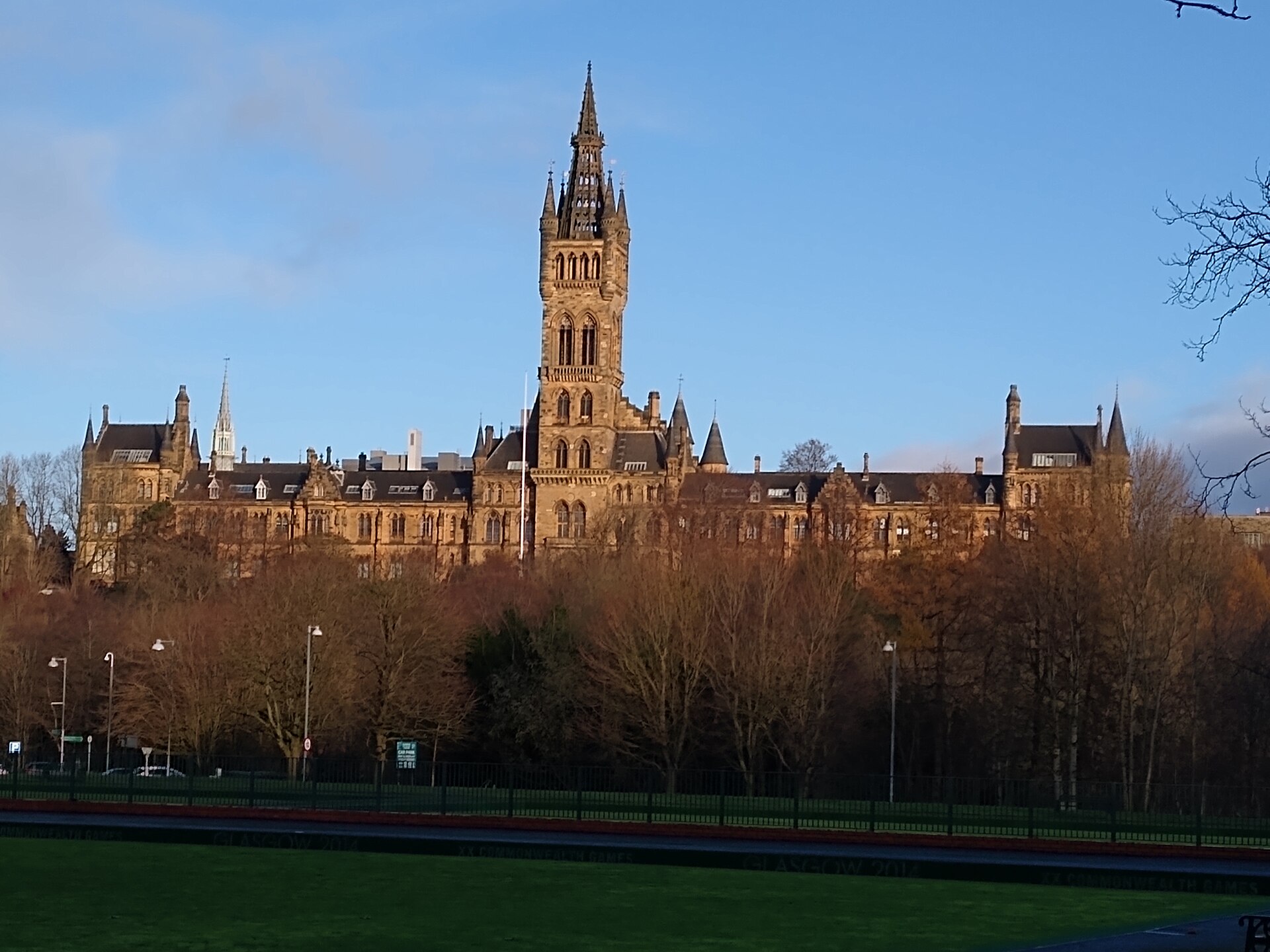 The Gilbert Scott Building and tower of the University of Glasgow on Gilmorehill