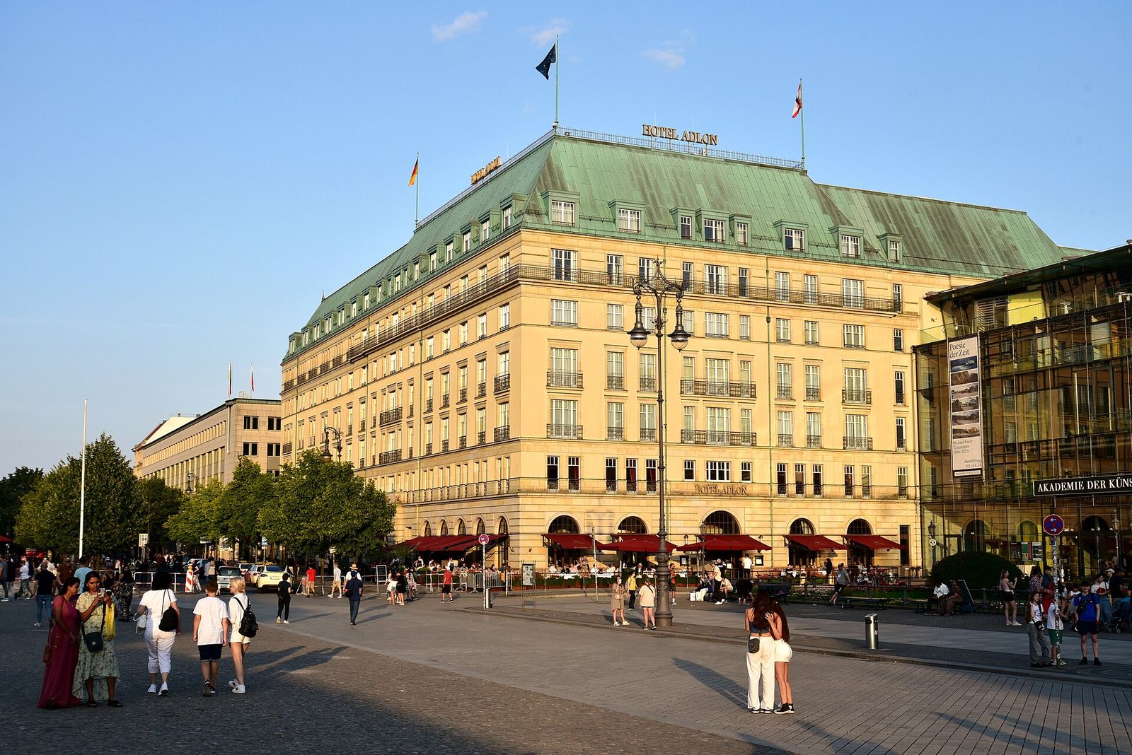 The facade of the Hotel Adlon on Pariser Platz in Berlin