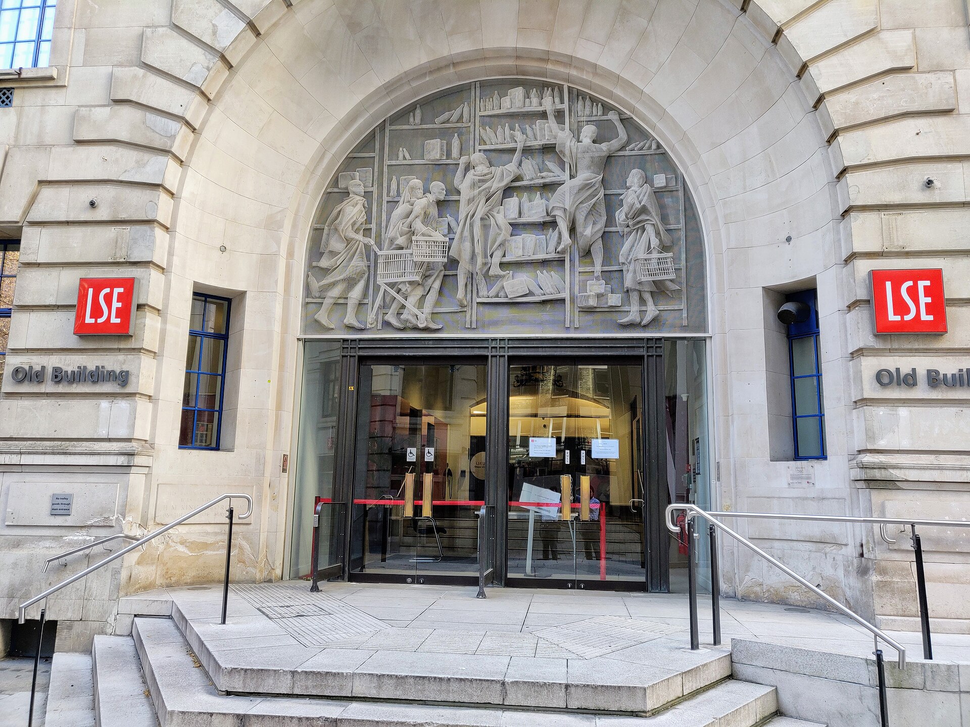 The entrance to the Old Building of the London School of Economics on Houghton Street