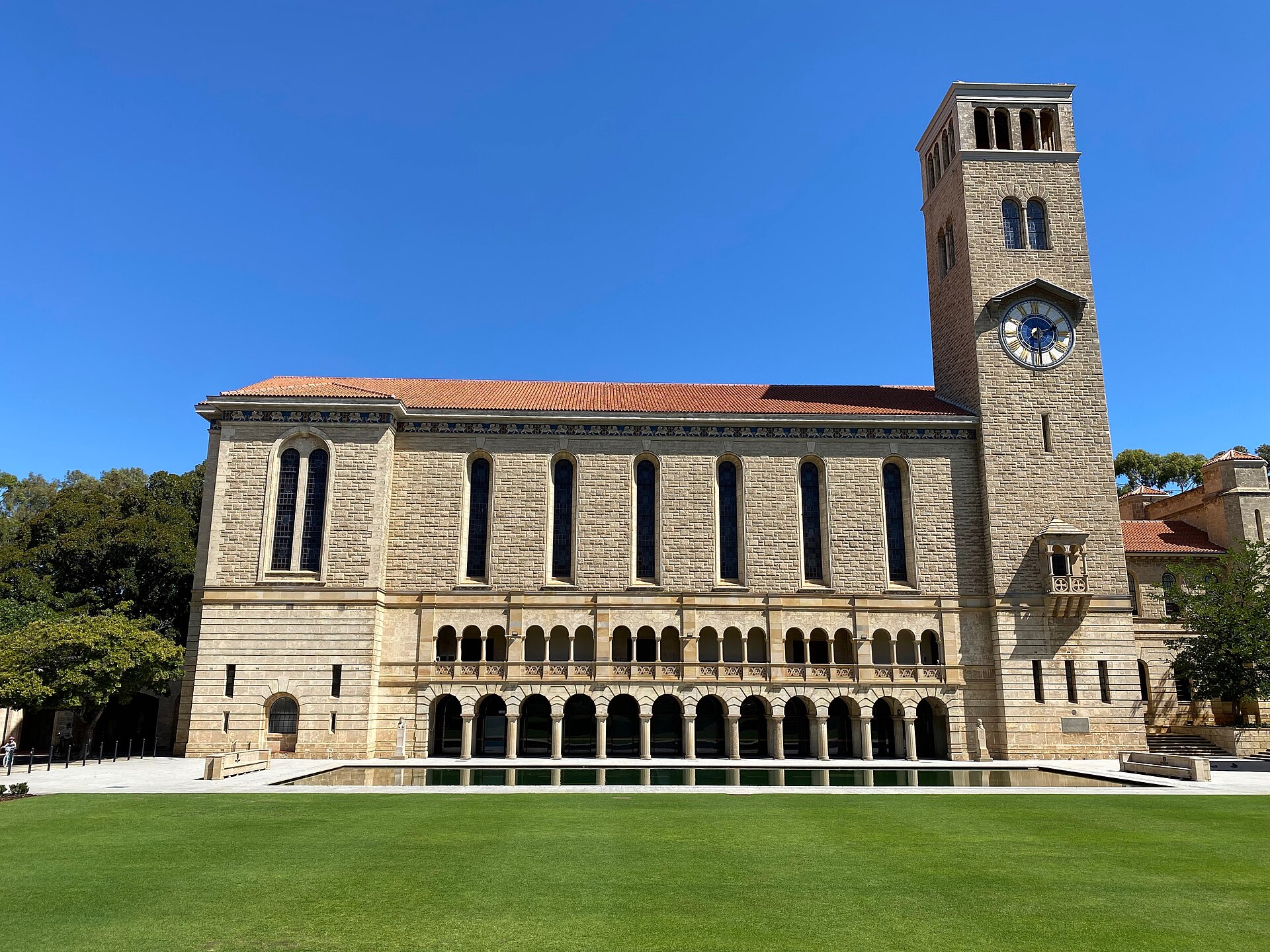 Winthrop Hall and its clock tower at the University of Western Australia in Perth