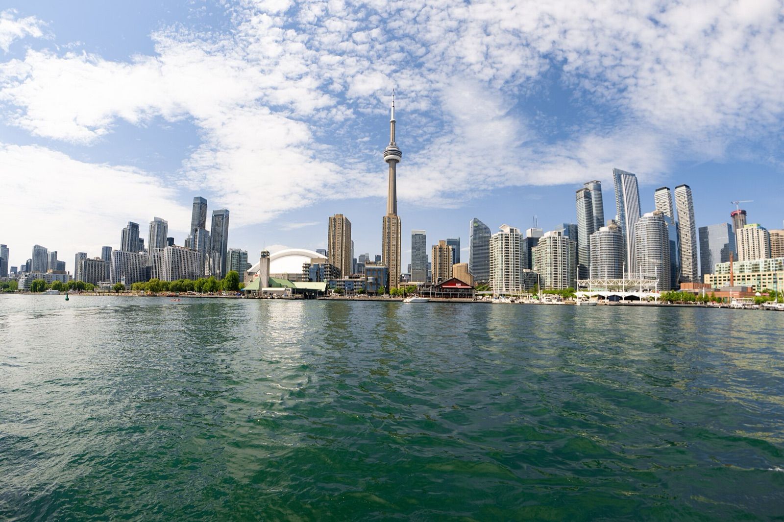 Toronto skyline with the CN Tower seen across the water